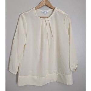 Piperlime Ivory Lightweight Long Sleeve Blouse